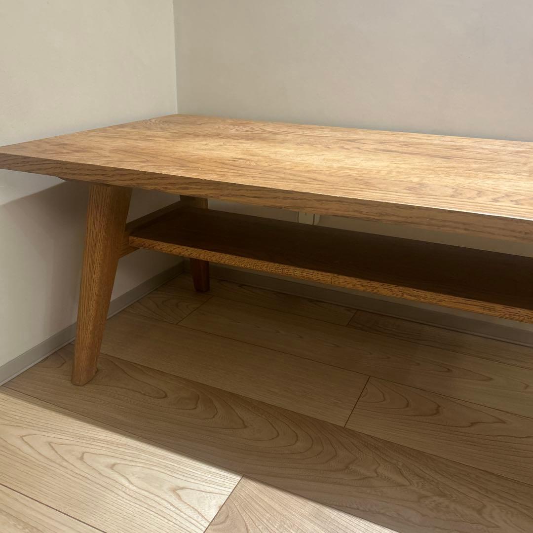 美品　【unico】ADDAY ローテーブル W1000（オーク材）