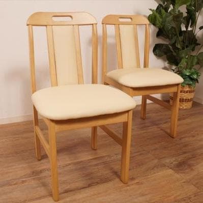 フォロー割【あーみ新品】合皮張り ダイニングチェア 2脚セット