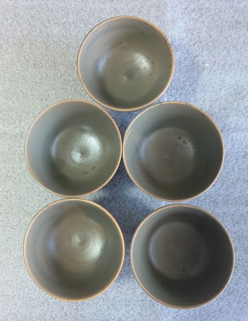 備前焼 青備前 茶器揃 七点一式 煎茶道具5客