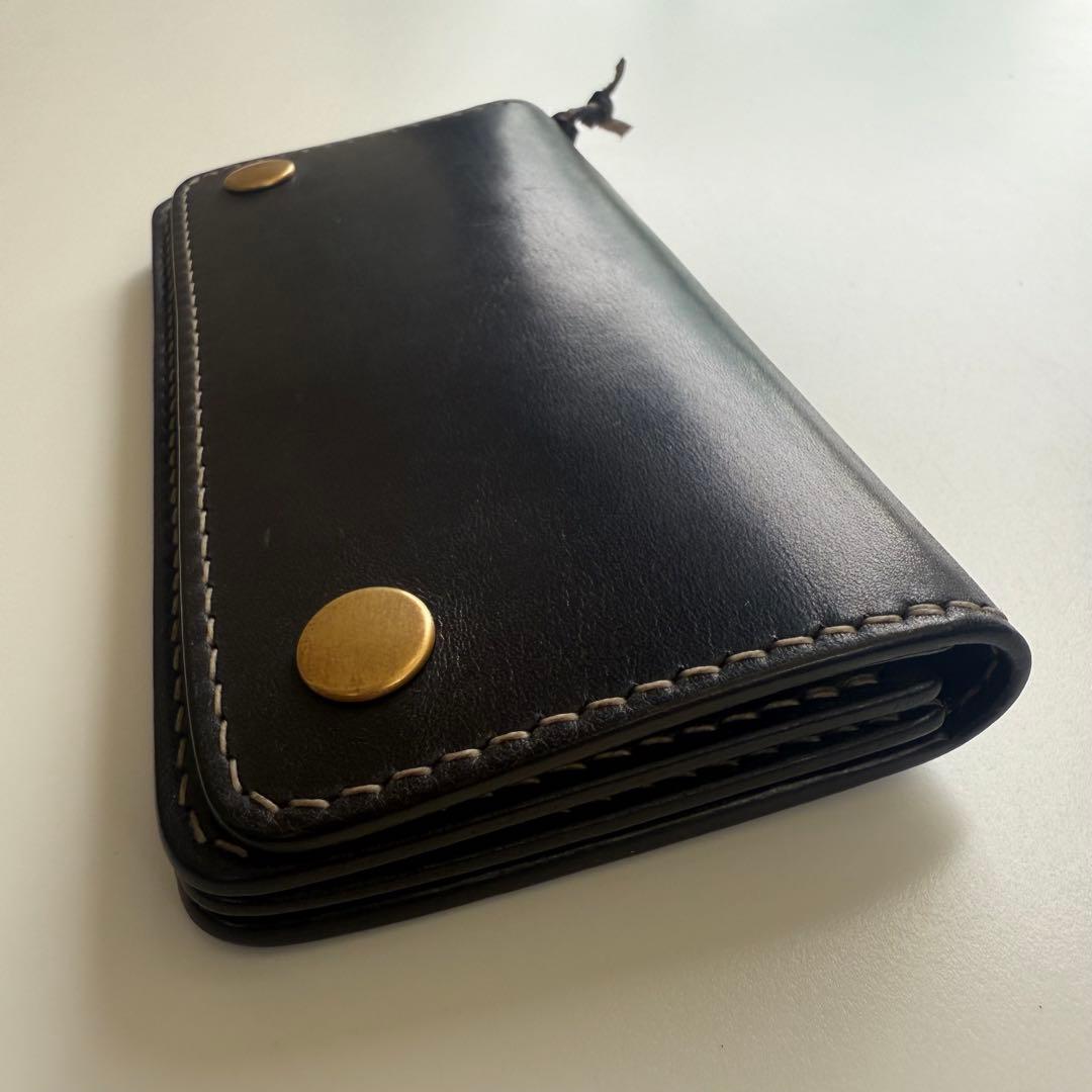 トラッカーウォレット　(ブラック) ハンドメイド タロンジッパー
