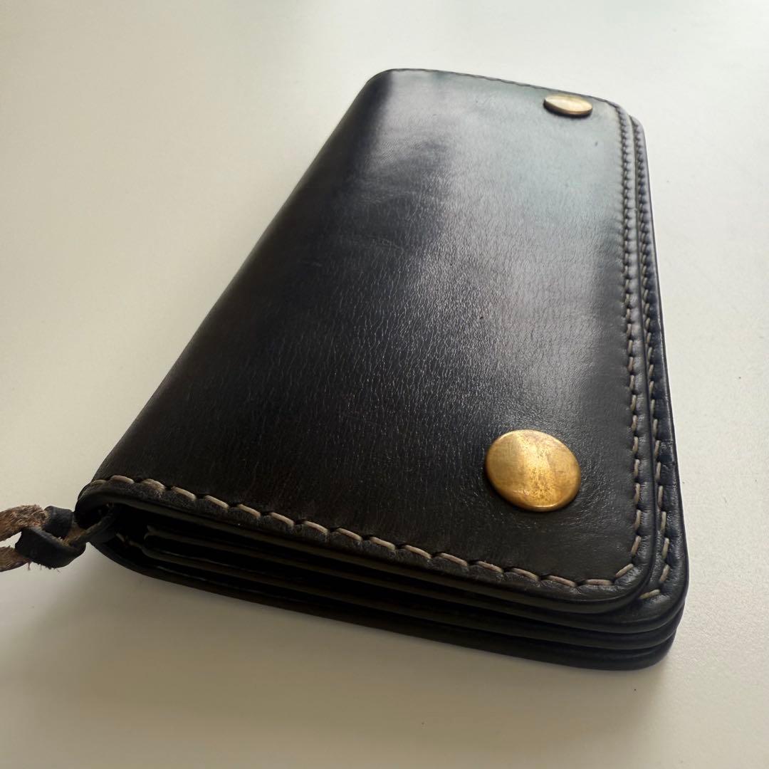 トラッカーウォレット　(ブラック) ハンドメイド タロンジッパー
