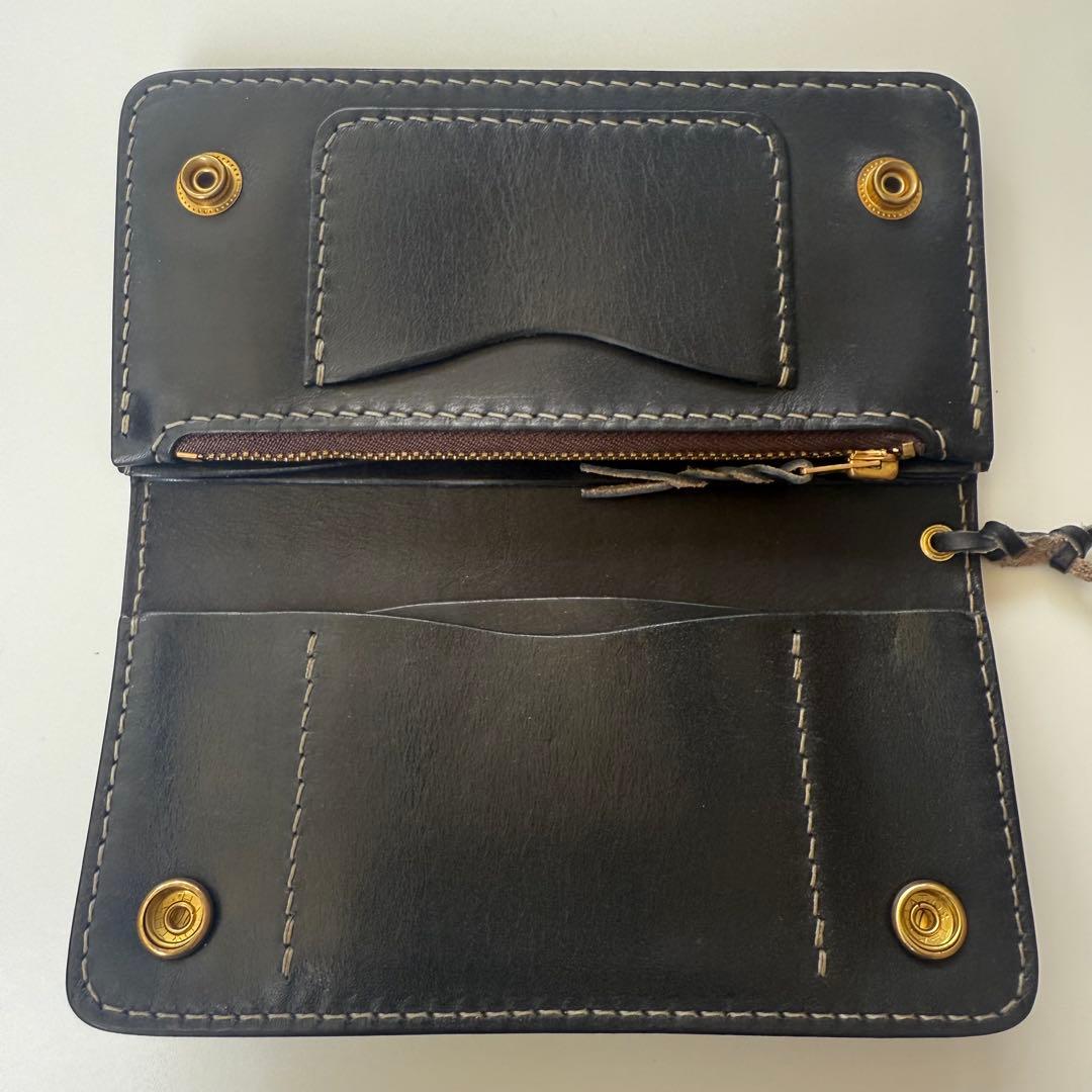 トラッカーウォレット　(ブラック) ハンドメイド タロンジッパー
