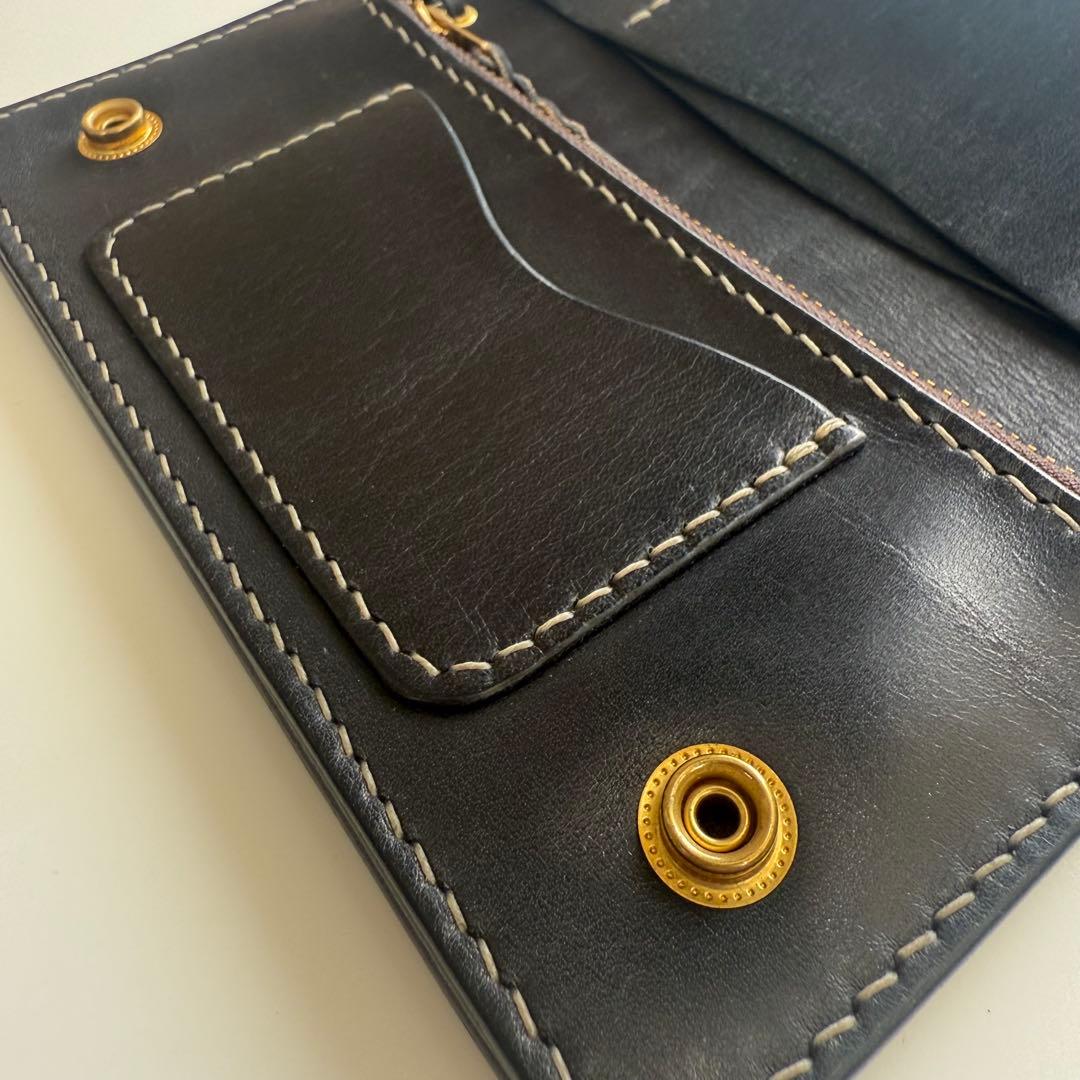 トラッカーウォレット　(ブラック) ハンドメイド タロンジッパー