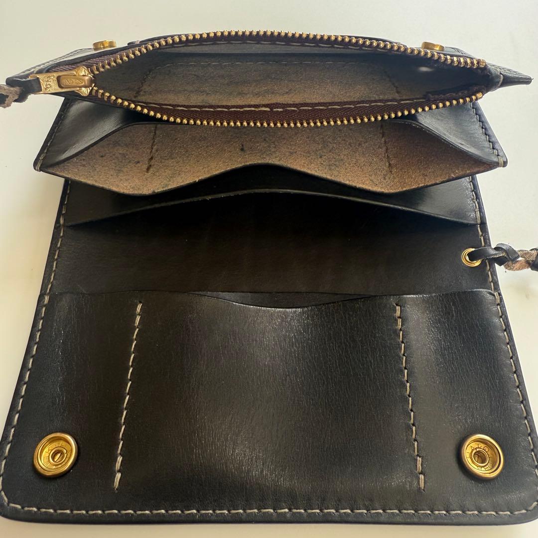 トラッカーウォレット　(ブラック) ハンドメイド タロンジッパー
