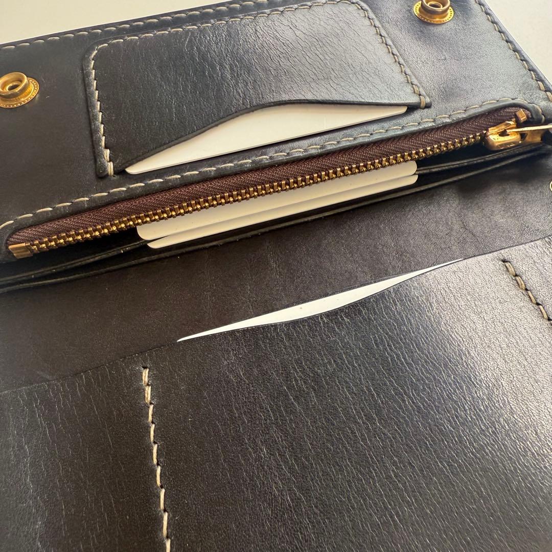 トラッカーウォレット　(ブラック) ハンドメイド タロンジッパー