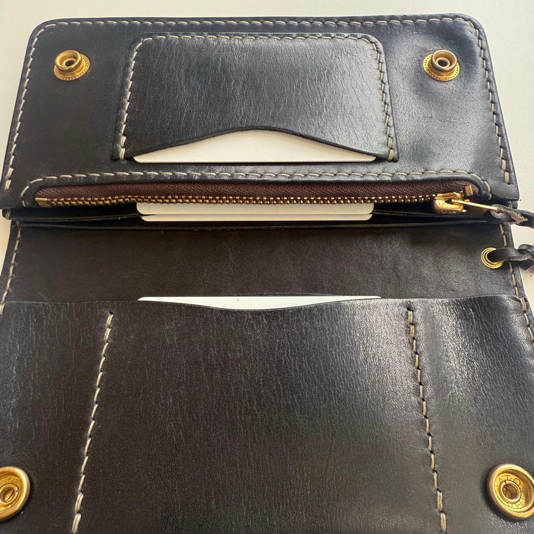 トラッカーウォレット　(ブラック) ハンドメイド タロンジッパー