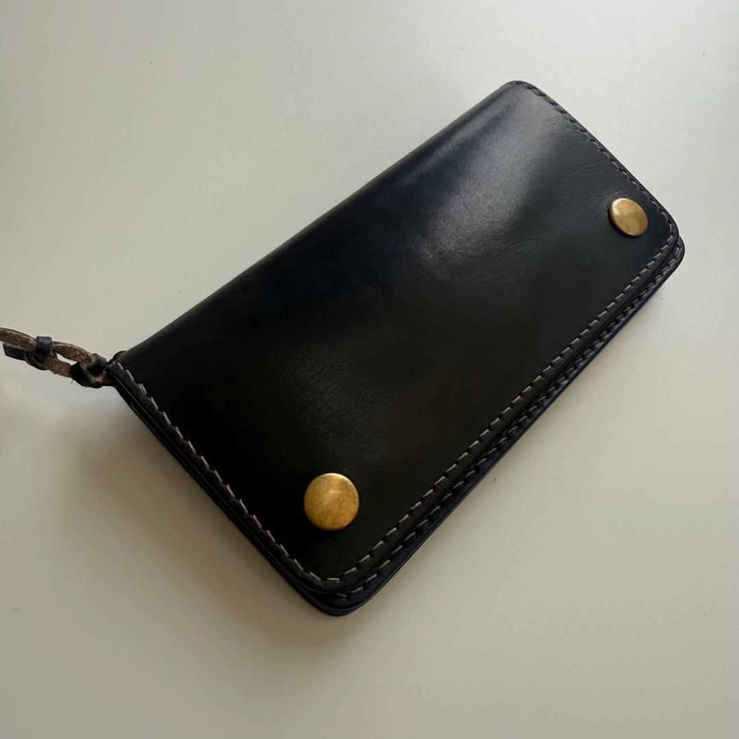 トラッカーウォレット　(ブラック) ハンドメイド タロンジッパー