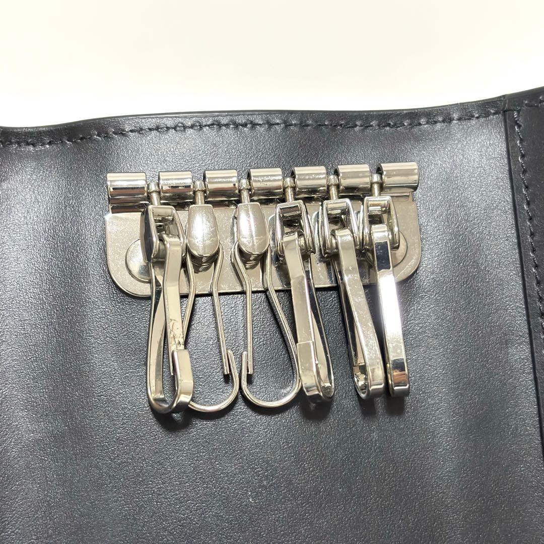 543✨美品✨メゾンマルジェラ 6連キーケース 4ステッチ レザー ブラック 黒