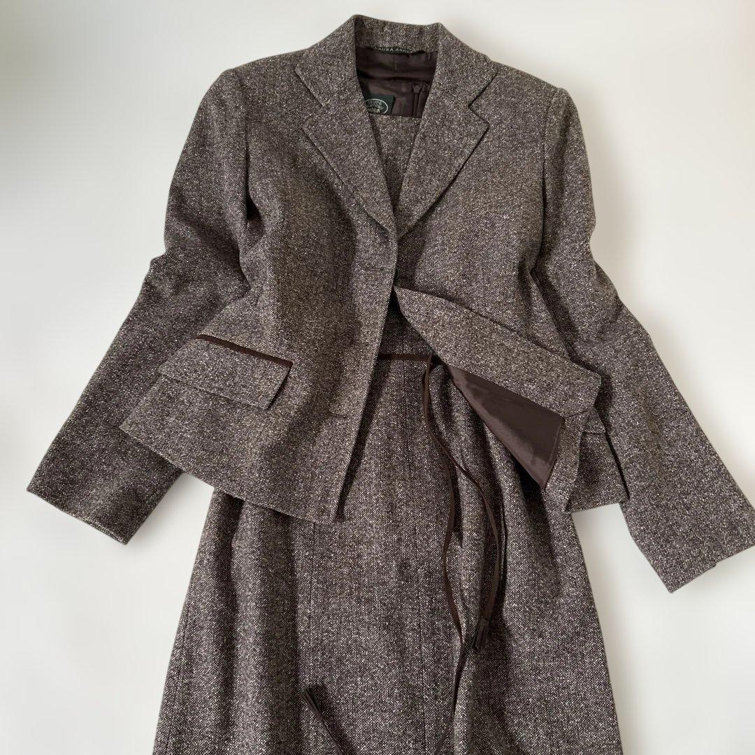 新品✨ローラアシュレイ　ツイード　スーツ　セットアップ　テーラードジャケット9号