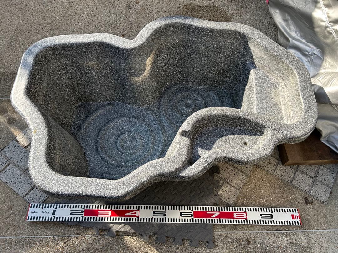 プラ池 ひょうたん池 大型 みかげ調 亀 金魚 メダカ