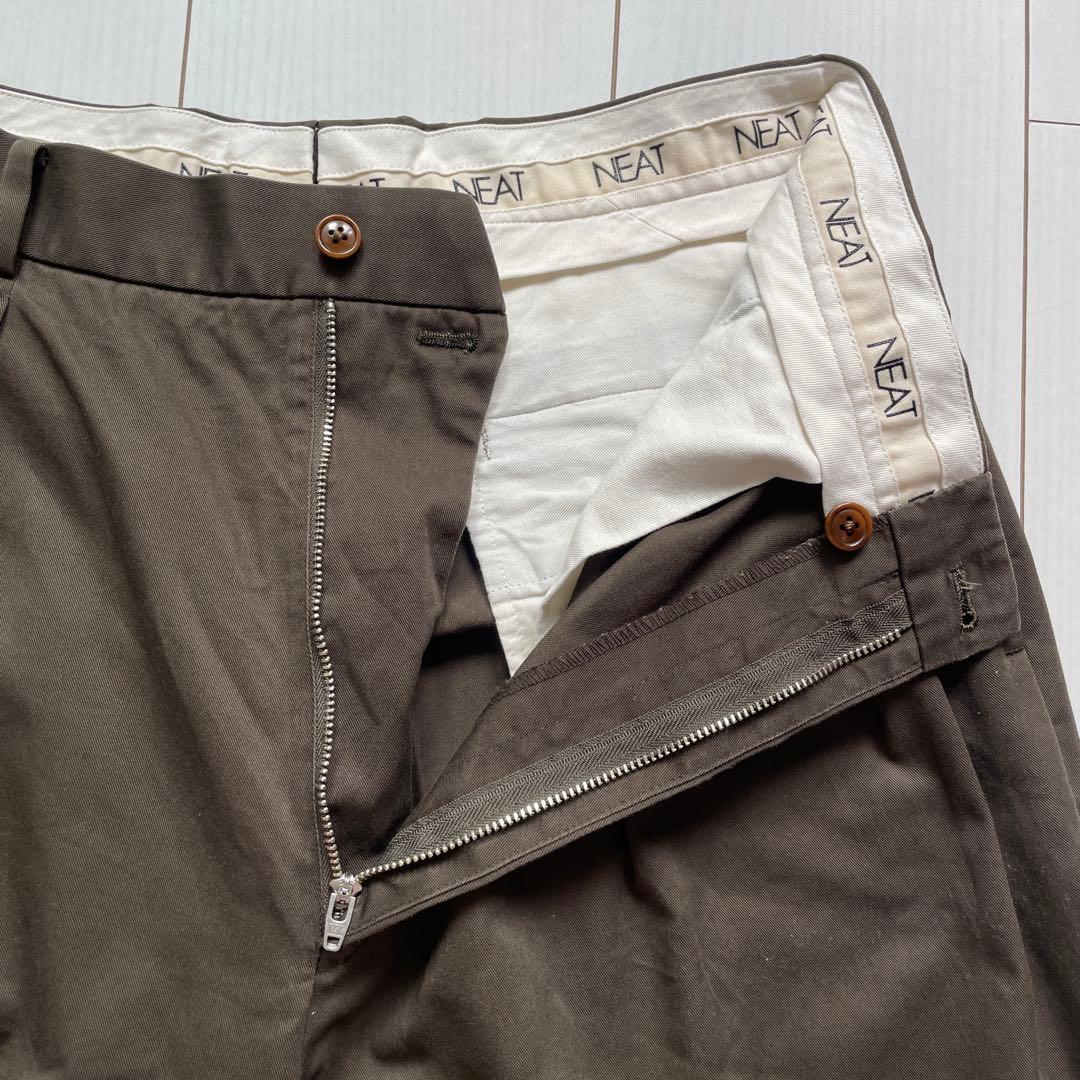 【andk】NEAT Chino チノスラックス 46 カーキブラウン