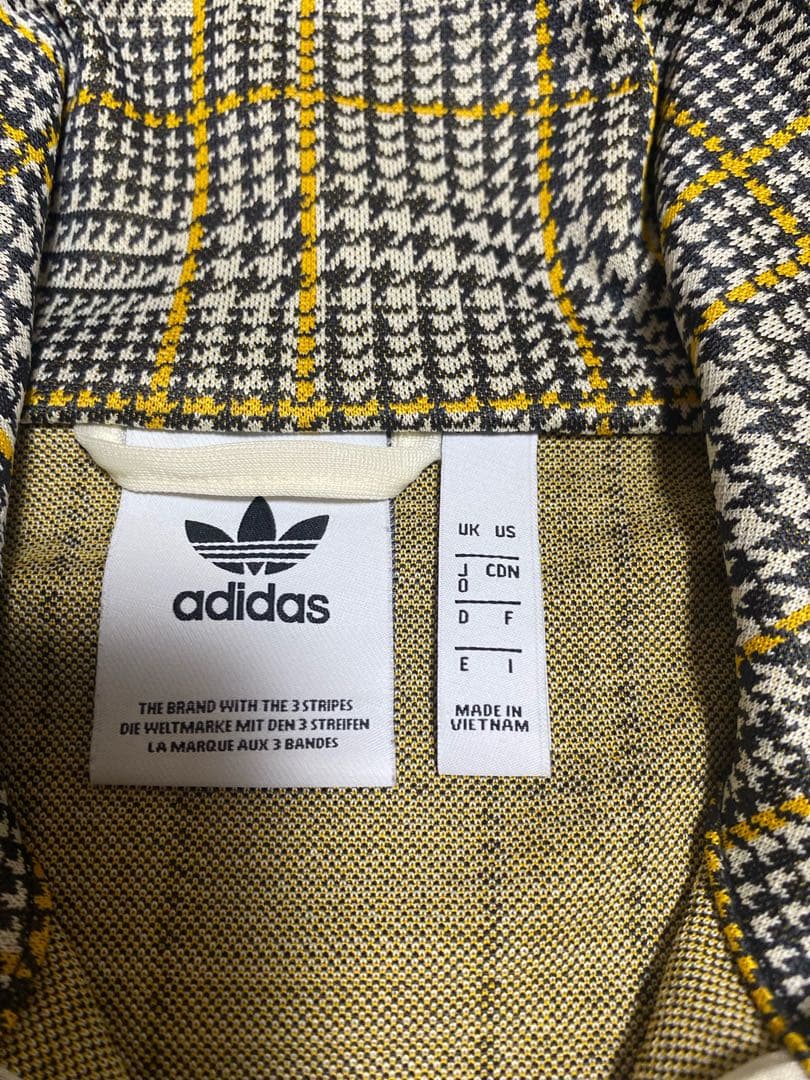 adidas ジャージ　千鳥柄　黒　黄色
