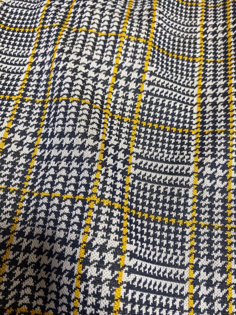 adidas ジャージ　千鳥柄　黒　黄色