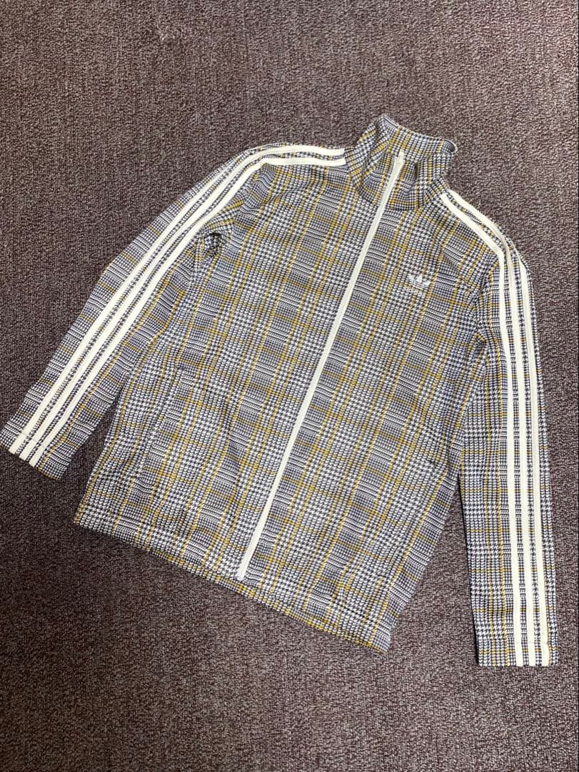 adidas ジャージ　千鳥柄　黒　黄色