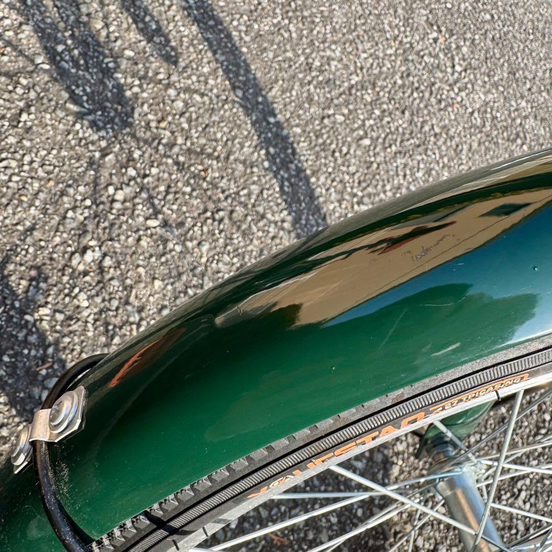 前カゴ付き 折りたたみ自転車 20インチ グリーン シマノ製ギア搭載