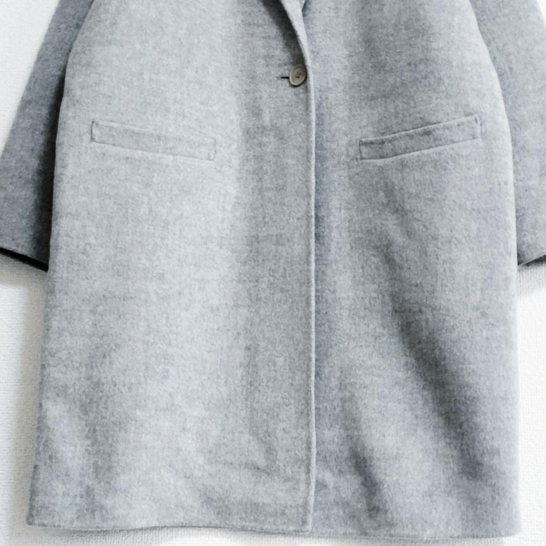 美品 theory ウールカシミヤ チェスターコート グレー S