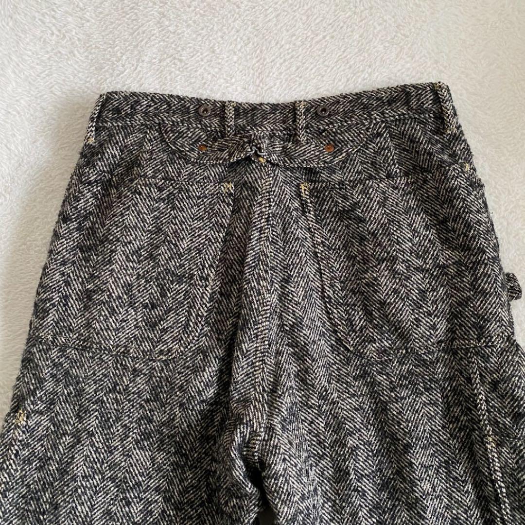 KAPITAL ウールシルク混　ヘリンボーンランバーパンツ　ボタンフライ　3