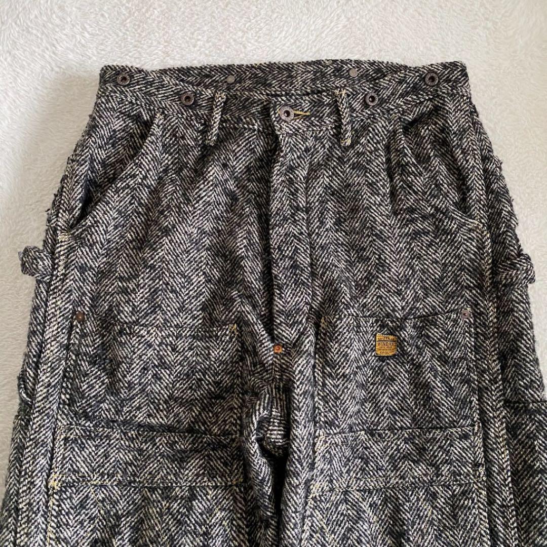 KAPITAL ウールシルク混　ヘリンボーンランバーパンツ　ボタンフライ　3