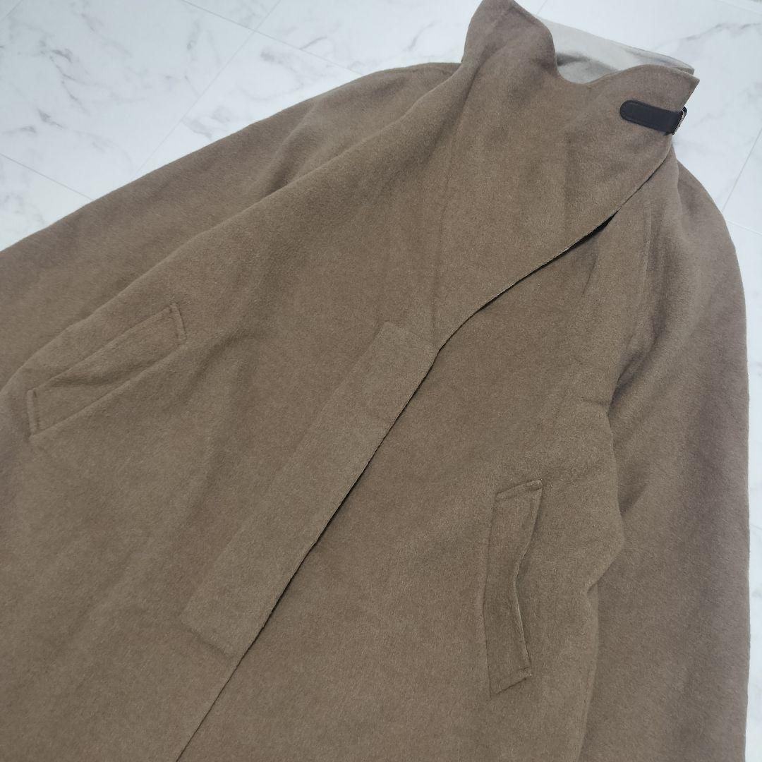 ドゥクラッセ　カシミヤ混　リバーコート　ロング丈　15号