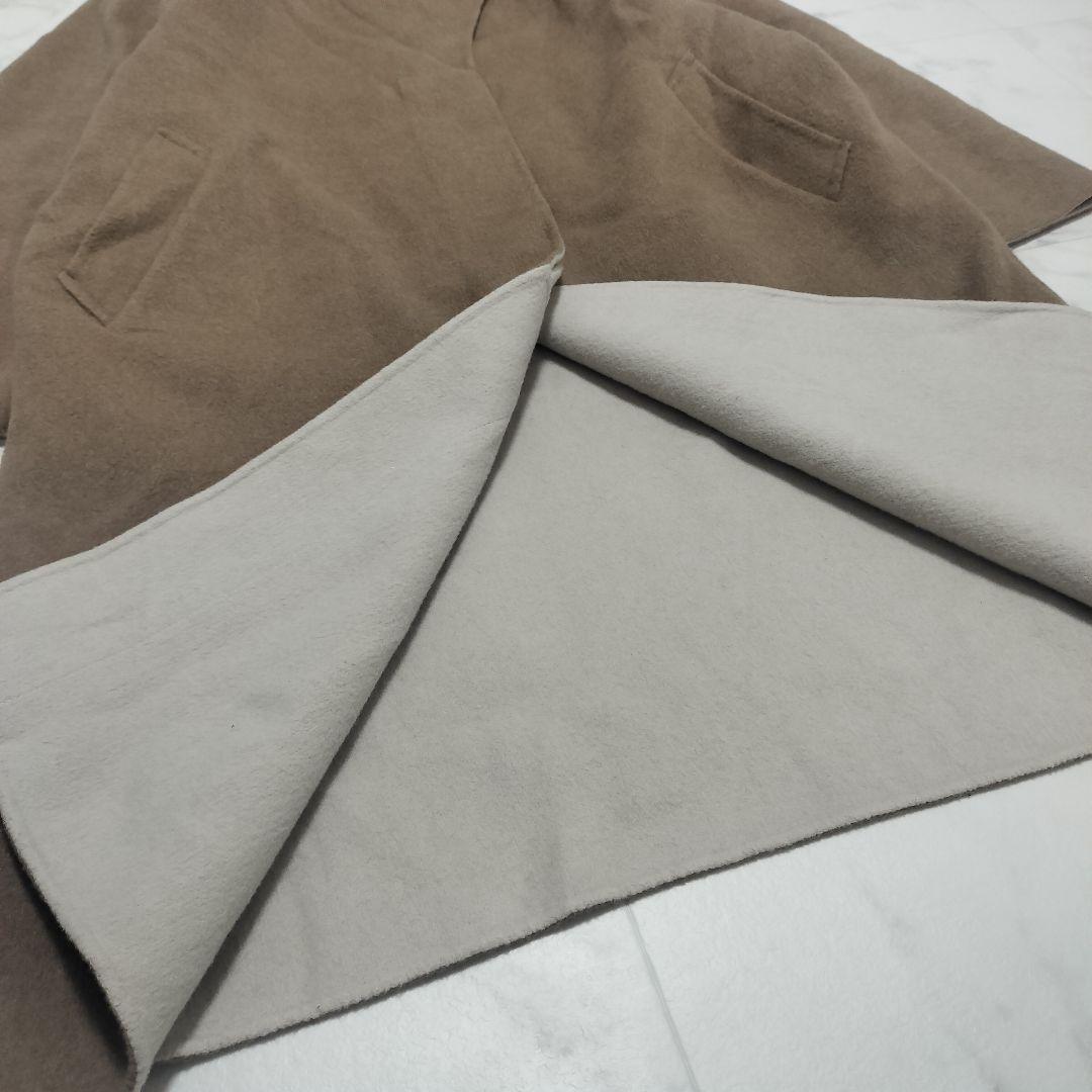 ドゥクラッセ　カシミヤ混　リバーコート　ロング丈　15号