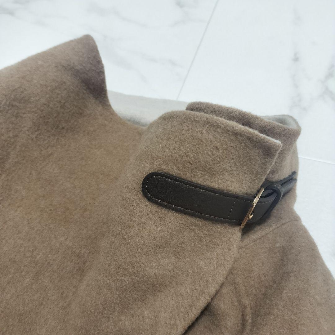 ドゥクラッセ　カシミヤ混　リバーコート　ロング丈　15号