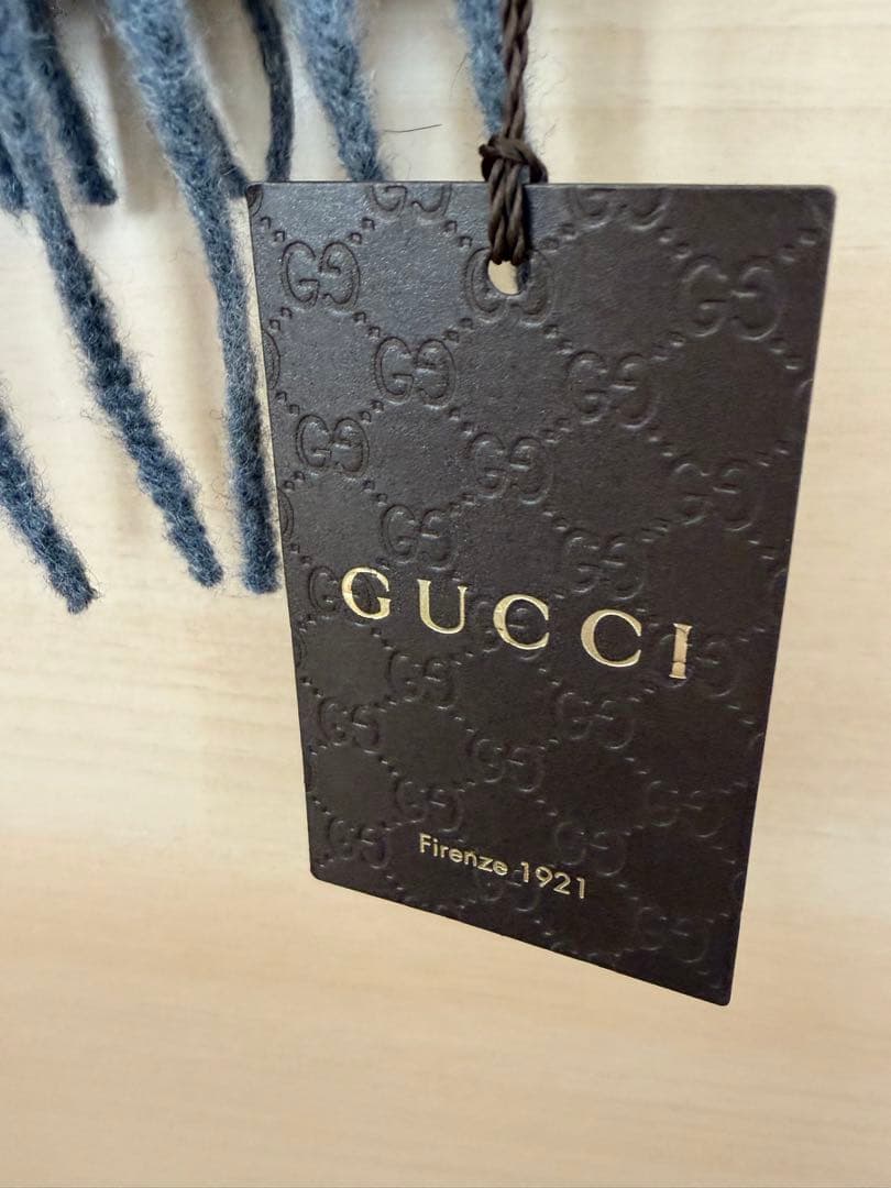 GUCCI GGロゴ柄マフラー グレー系