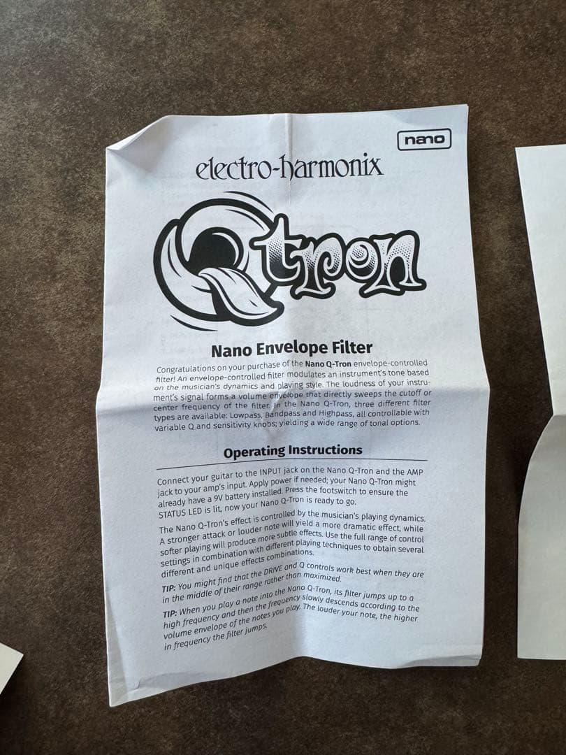 ベース Electro-Harmonix Nano Q Tron