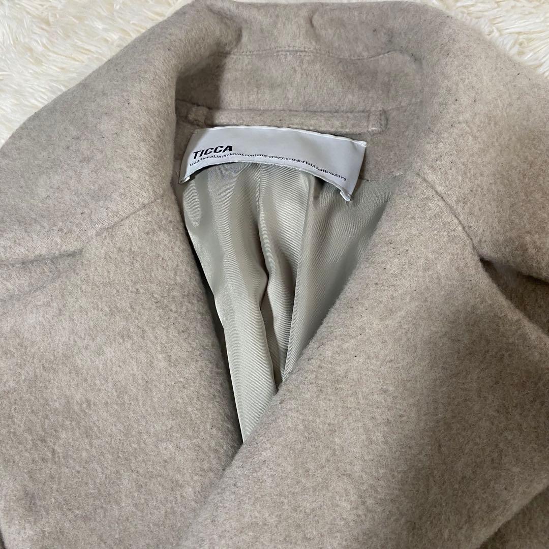 2024 ticca テントコート グレージュ チェスターコート　オーバーサイズ