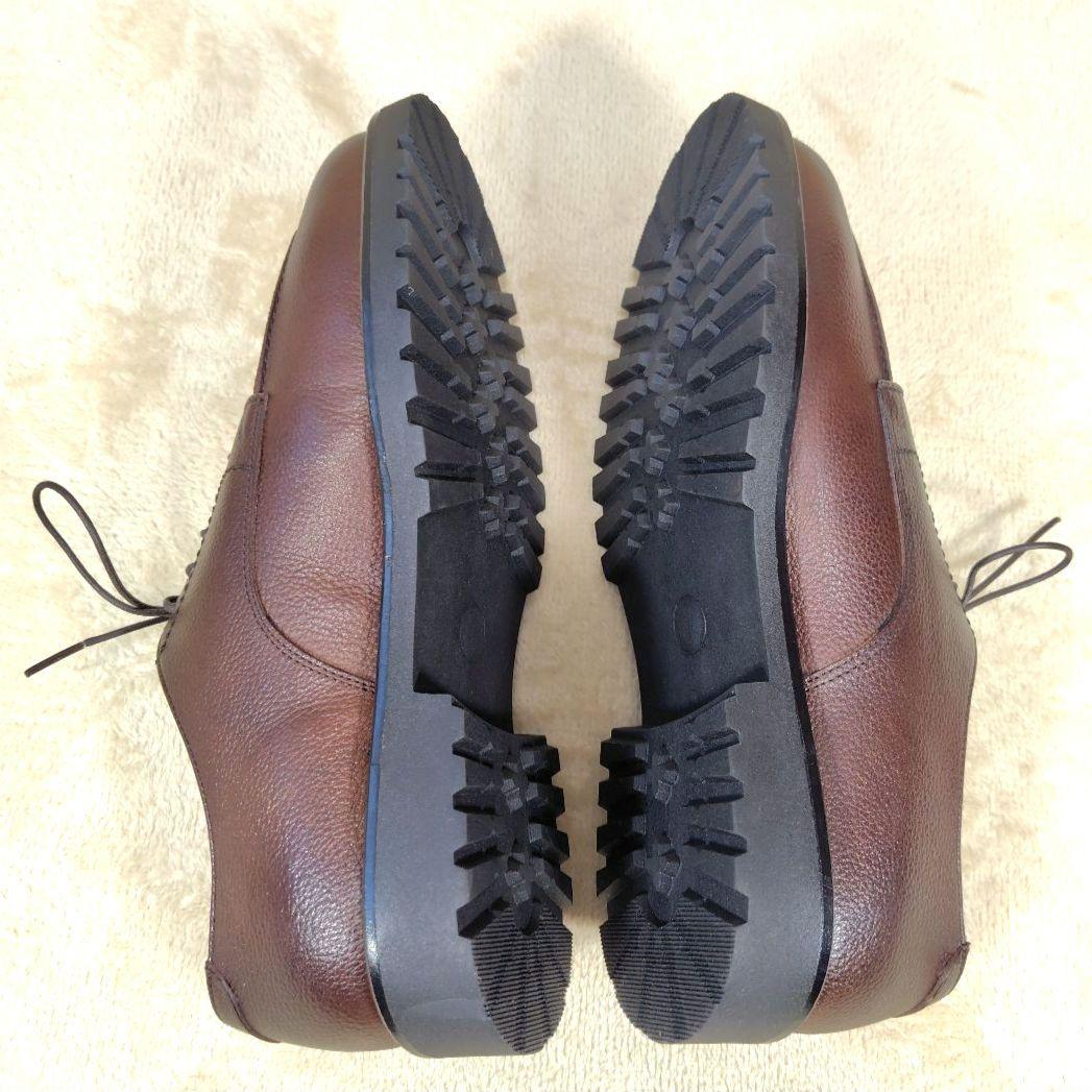 未使用級 B:MING by BEAMS Uチップ シューズ　ビジネス ブラウン