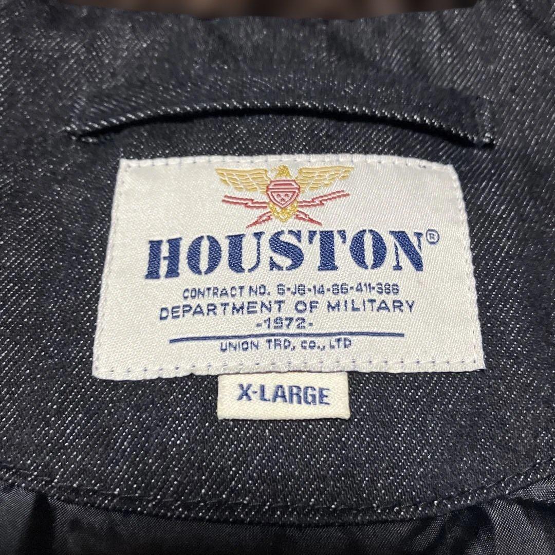 HOUSTON N-1 デニム　ダウン　デッキジャケット　黒　サイズ　XL