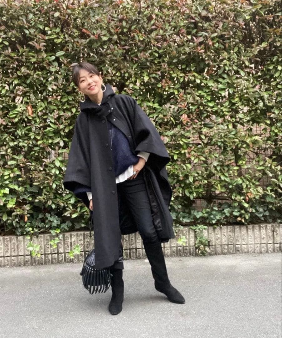 希少美品　ZARA マンテコ　ケープコート　ポンチョ　オーバーサイズ　ブラック