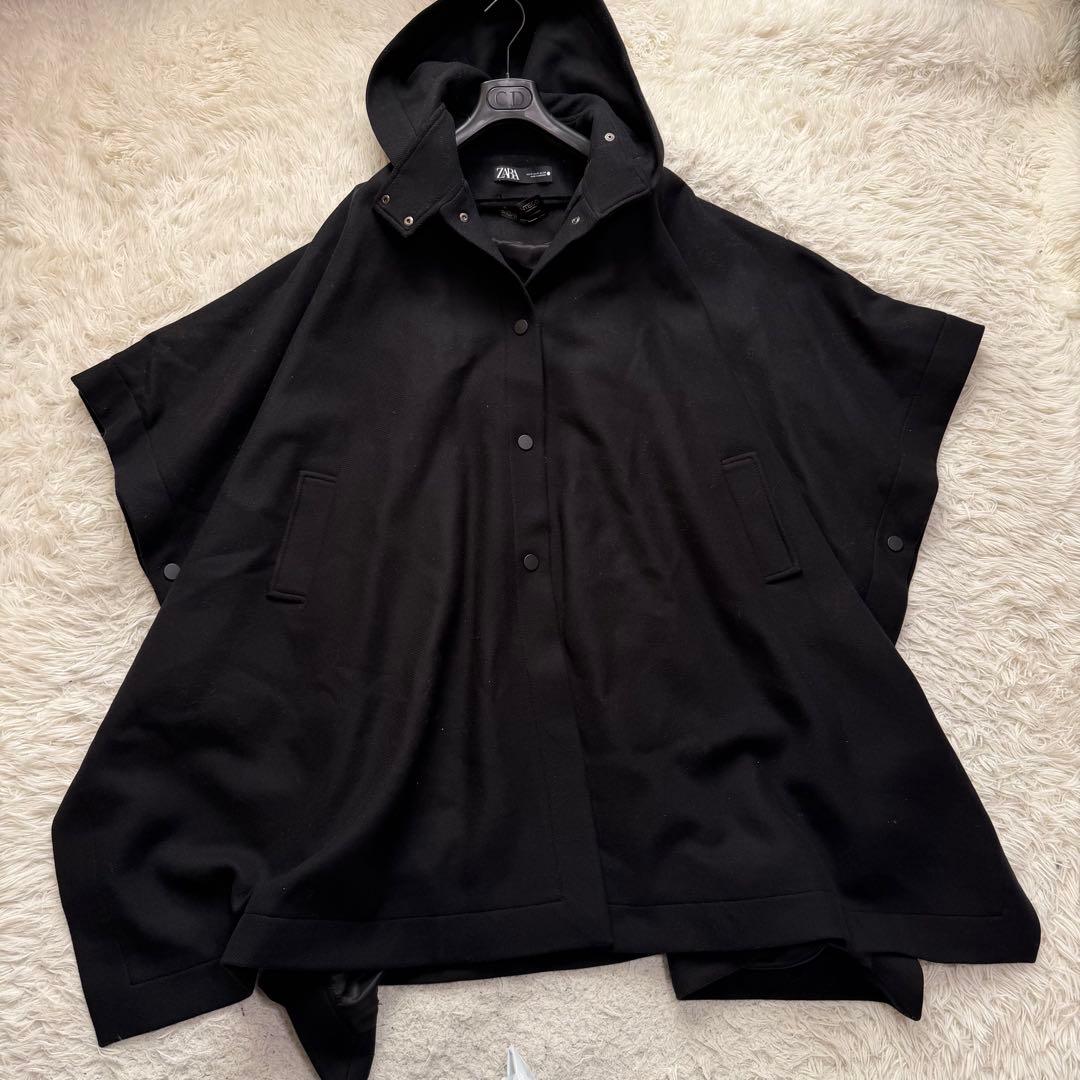 希少美品　ZARA マンテコ　ケープコート　ポンチョ　オーバーサイズ　ブラック