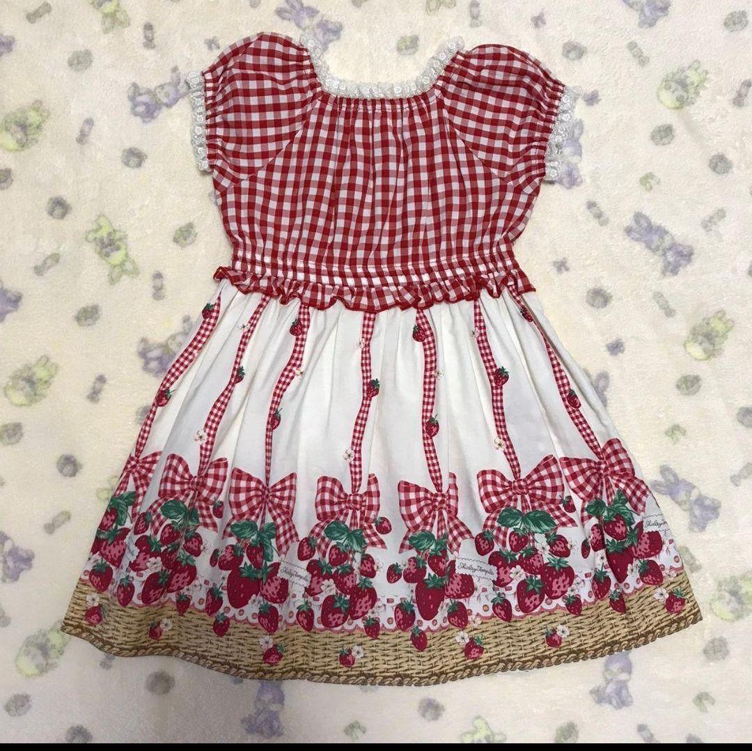 101【110センチ】シャーリーテンプル　いちごバスケット　ワンピース