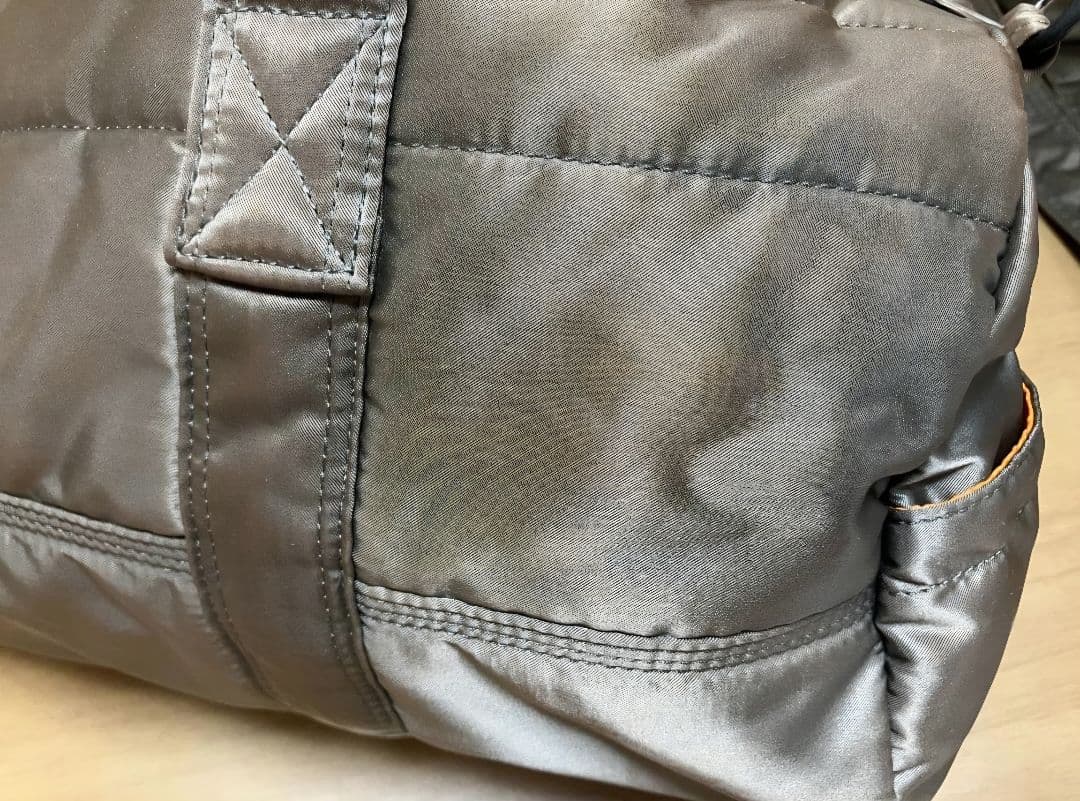 【値引】PORTER タンカー シルバーグレードラムバッグ ストラップ付