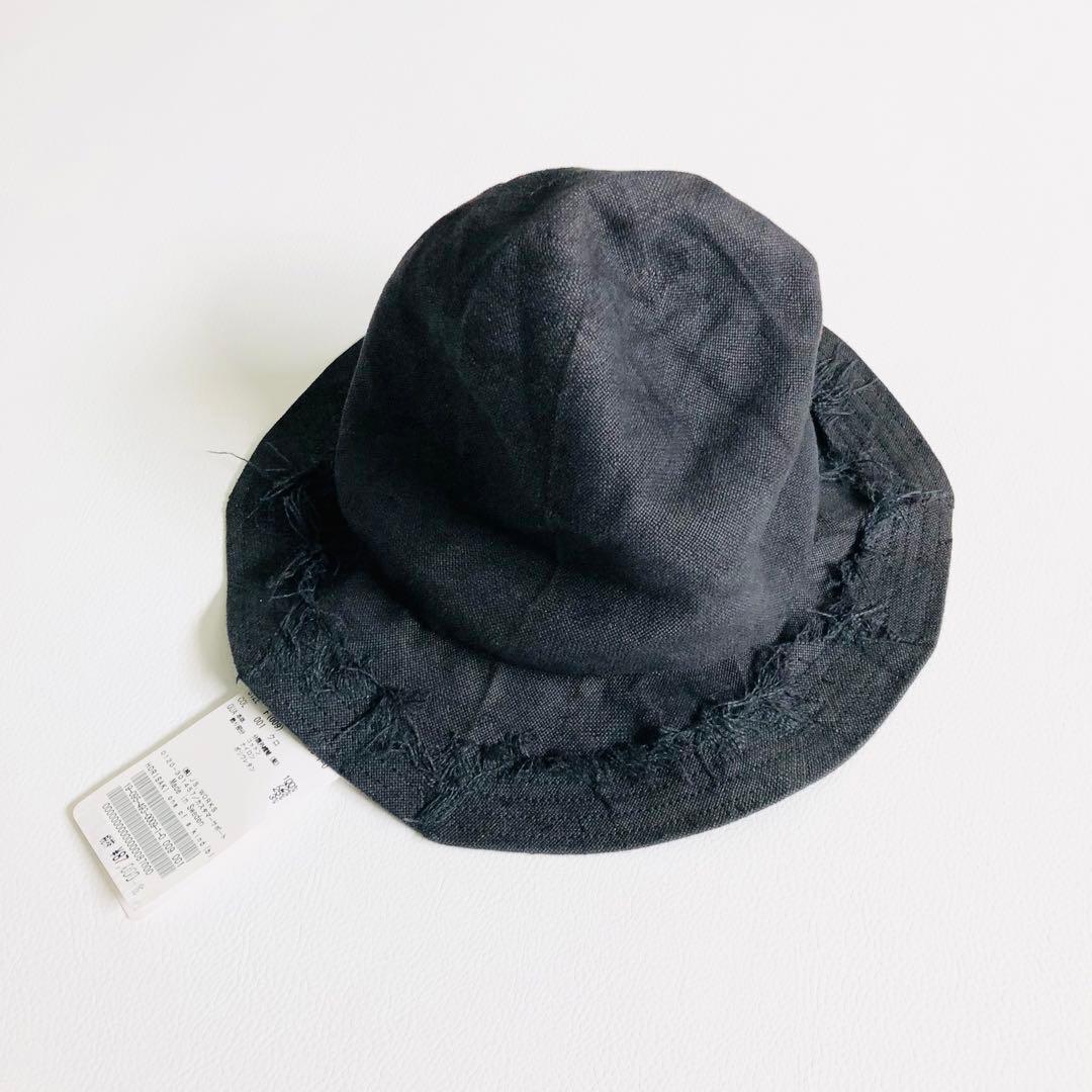 2394y新品タグ付き　ホリサキデザイペーパーハット帽子　定価9.5万 黒