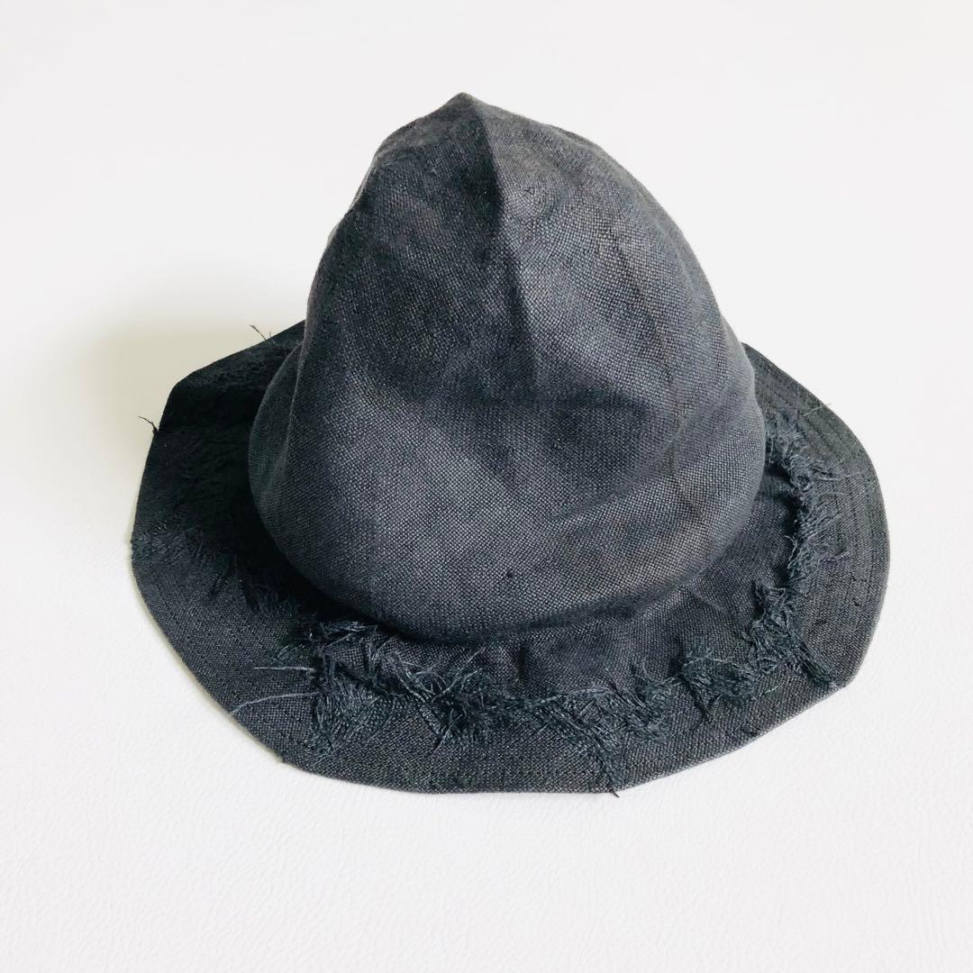 2394y新品タグ付き　ホリサキデザイペーパーハット帽子　定価9.5万 黒