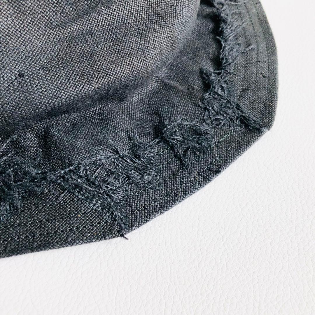 2394y新品タグ付き　ホリサキデザイペーパーハット帽子　定価9.5万 黒