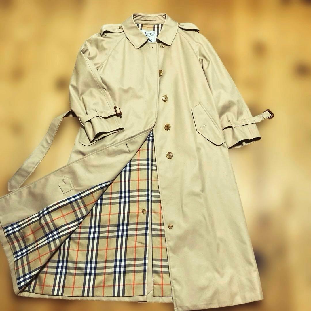 美品　バーバリー　トレンチコート　ノバチェック　ベルト付き　L〜LL