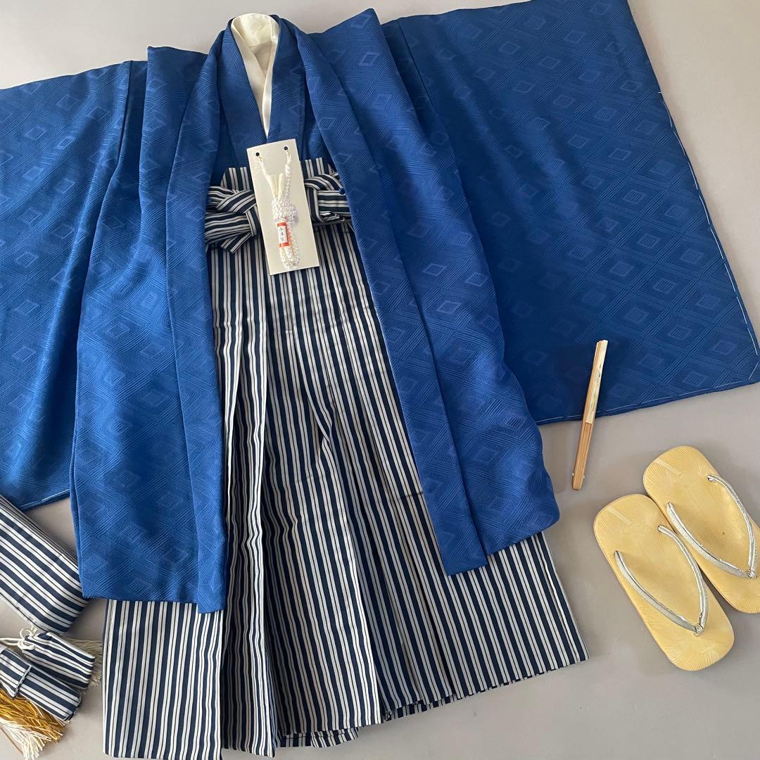 美品　七五三　男の子　5歳　7歳向き　正絹　羽織　お着物　袴セット