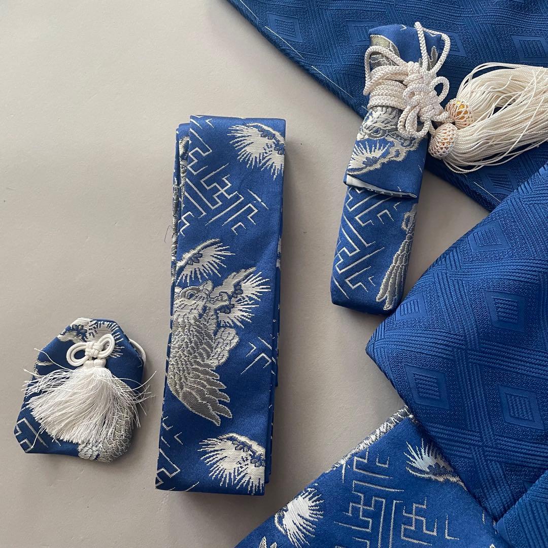 美品　七五三　男の子　5歳　7歳向き　正絹　羽織　お着物　袴セット