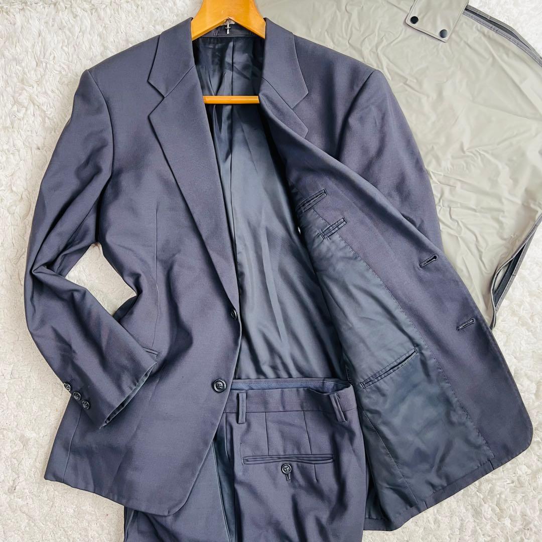 極美品✨イッセイミヤケ　セットアップスーツLチャコールグレー　スーツカバー付