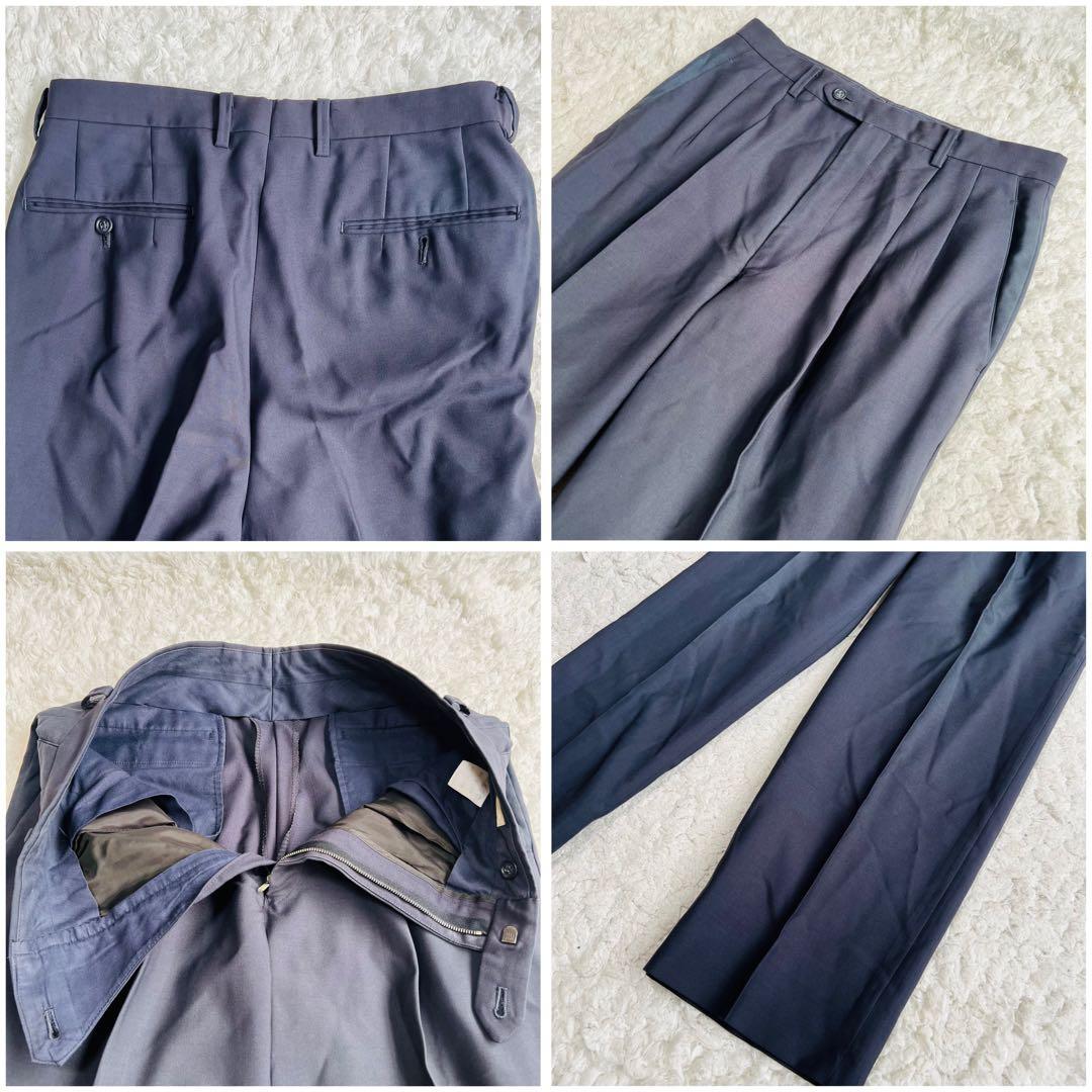 極美品✨イッセイミヤケ　セットアップスーツLチャコールグレー　スーツカバー付