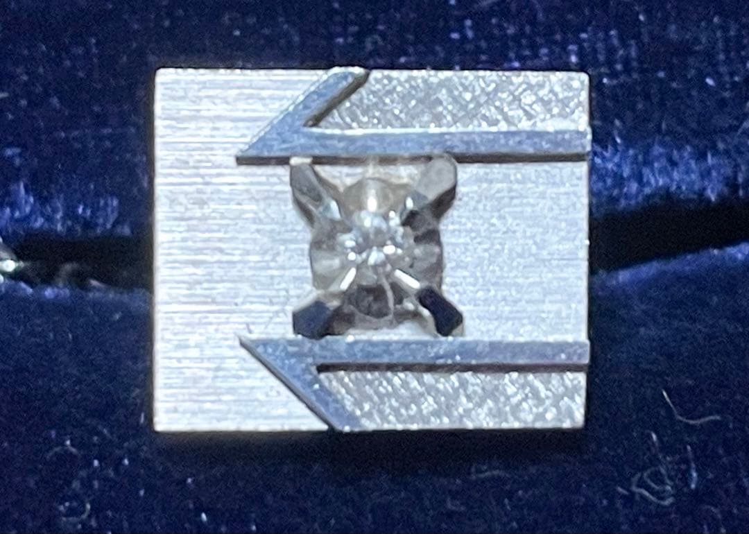 K14 WG ダイヤモンド 0.34ct カフス片側 3.2g