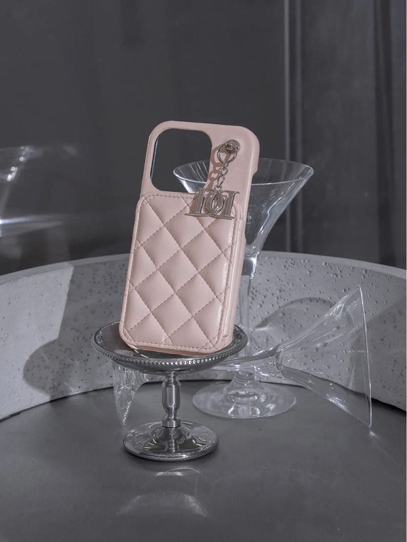 キルティングミラーDDチャームiPhoneケース iPhone17 ピンク 17