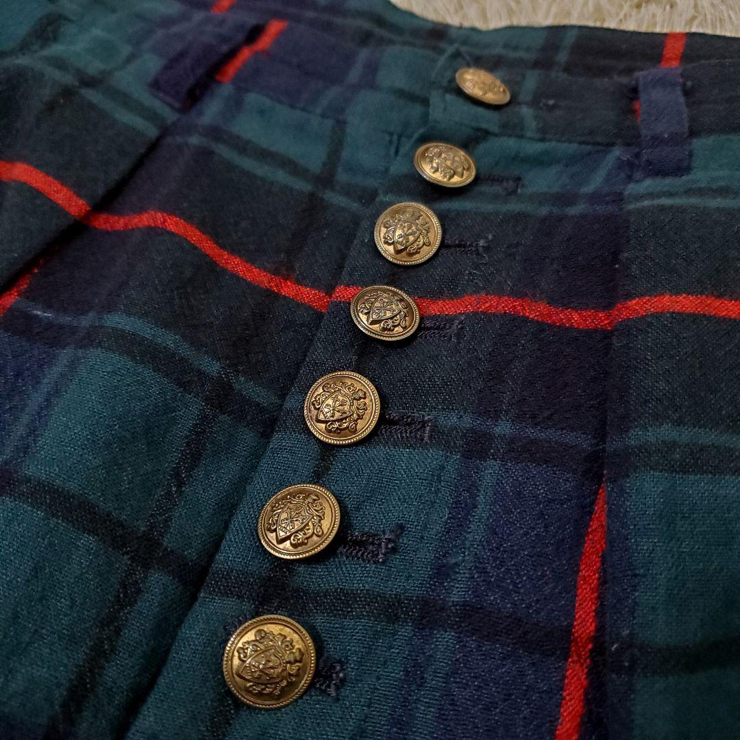 美品✨トリココムデギャルソン　チェックパンツ　7連　金ボタン　山本様