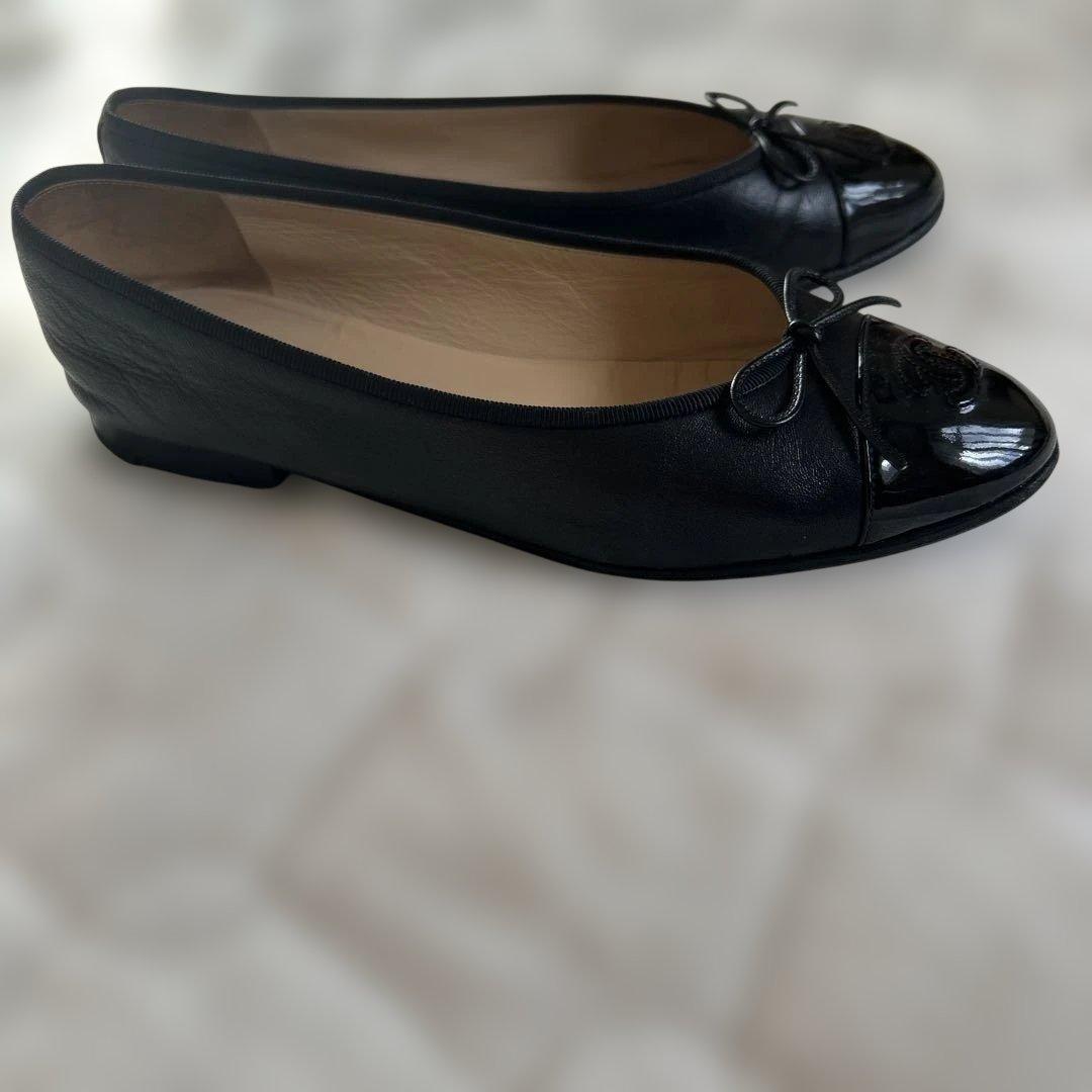 希少サイズ！シャネル バレリーナ バレエシューズ ブラック 39.5