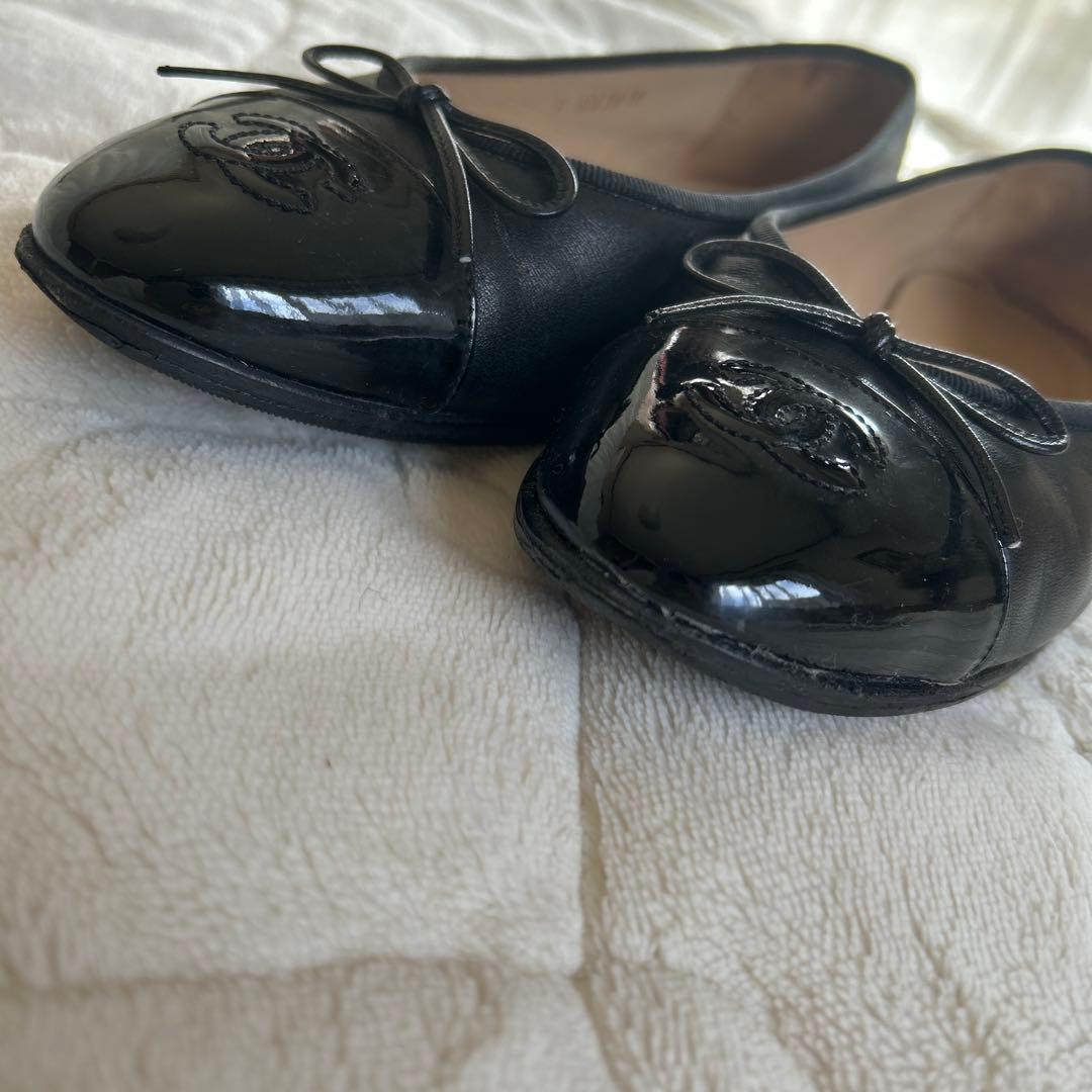 希少サイズ！シャネル バレリーナ バレエシューズ ブラック 39.5