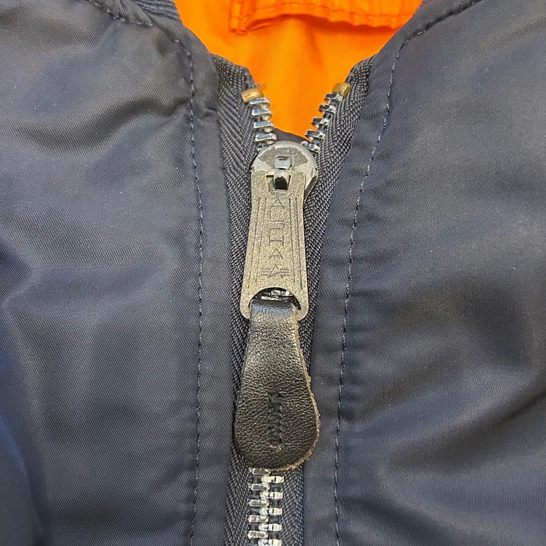 ALPHA　90s　USA製　黒タグ　MA-1 ジャケット　L ネイビー