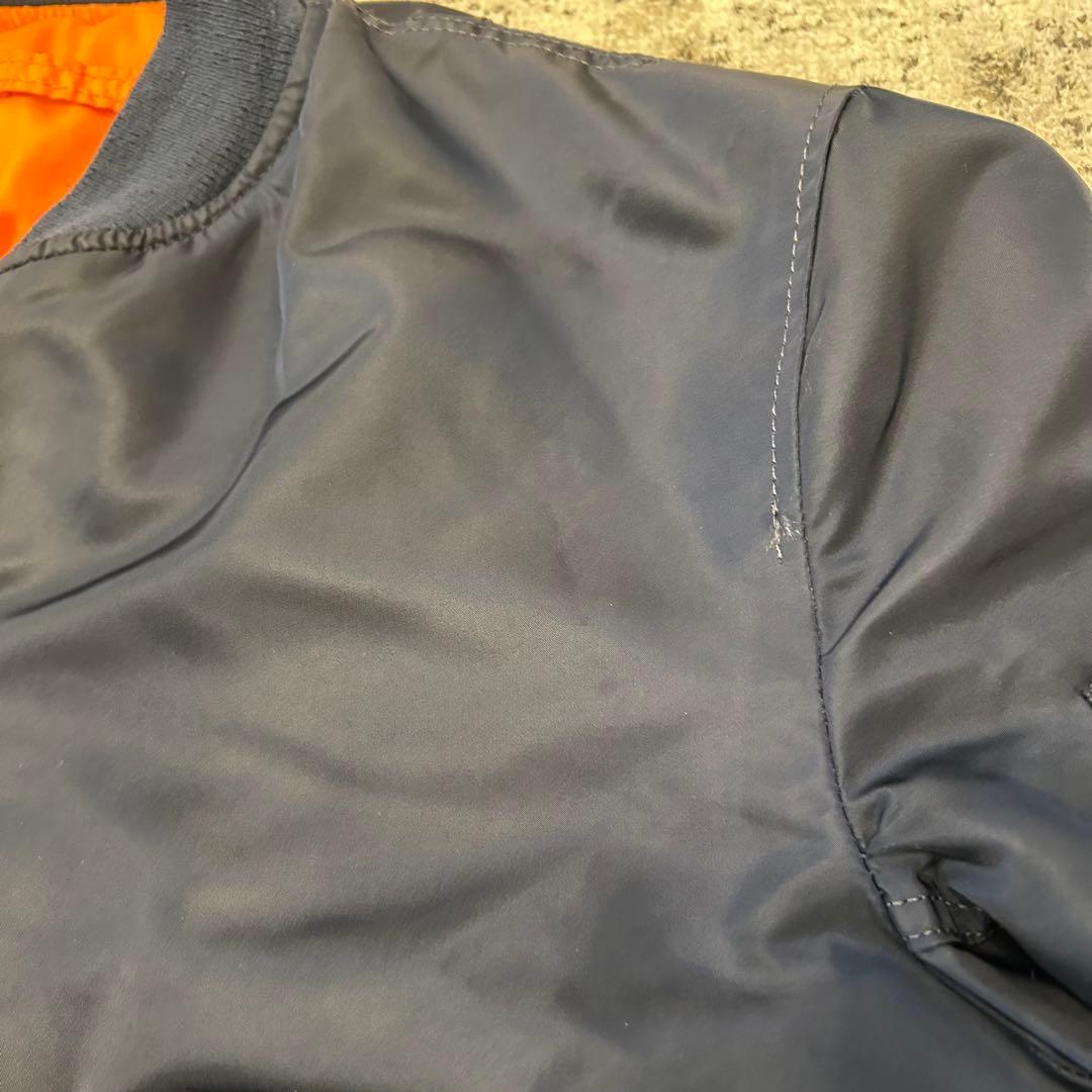 ALPHA　90s　USA製　黒タグ　MA-1 ジャケット　L ネイビー