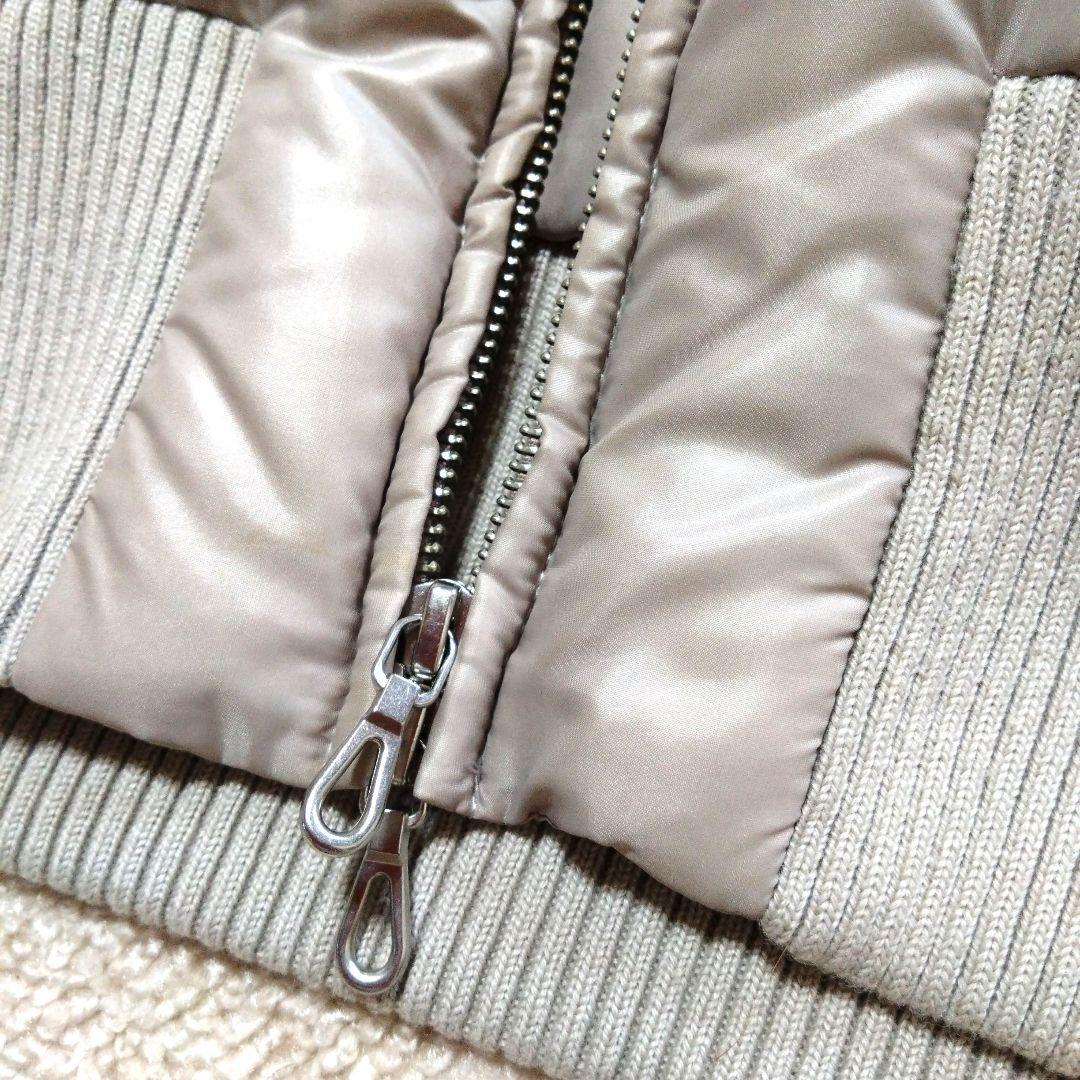 『美品』ファーベージュダウンベスト　ダウン80フェザー20　ラクーン　2Way